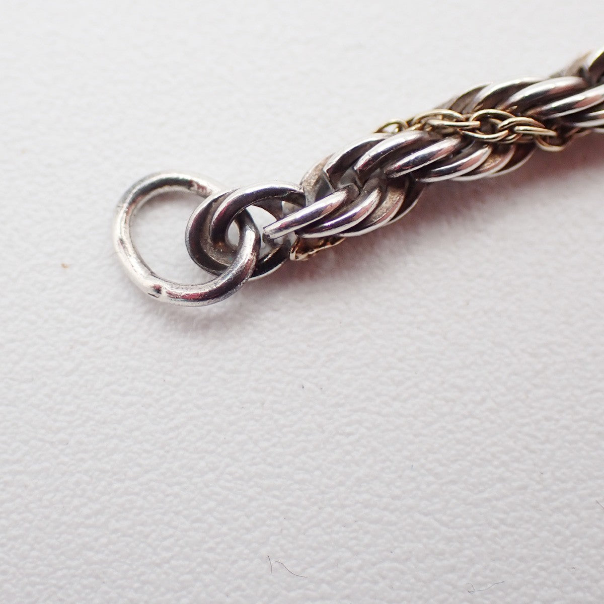 Tiffany & Co. Logo Sterling Silver and 18K Rope Twist Bracelet 69KP559
