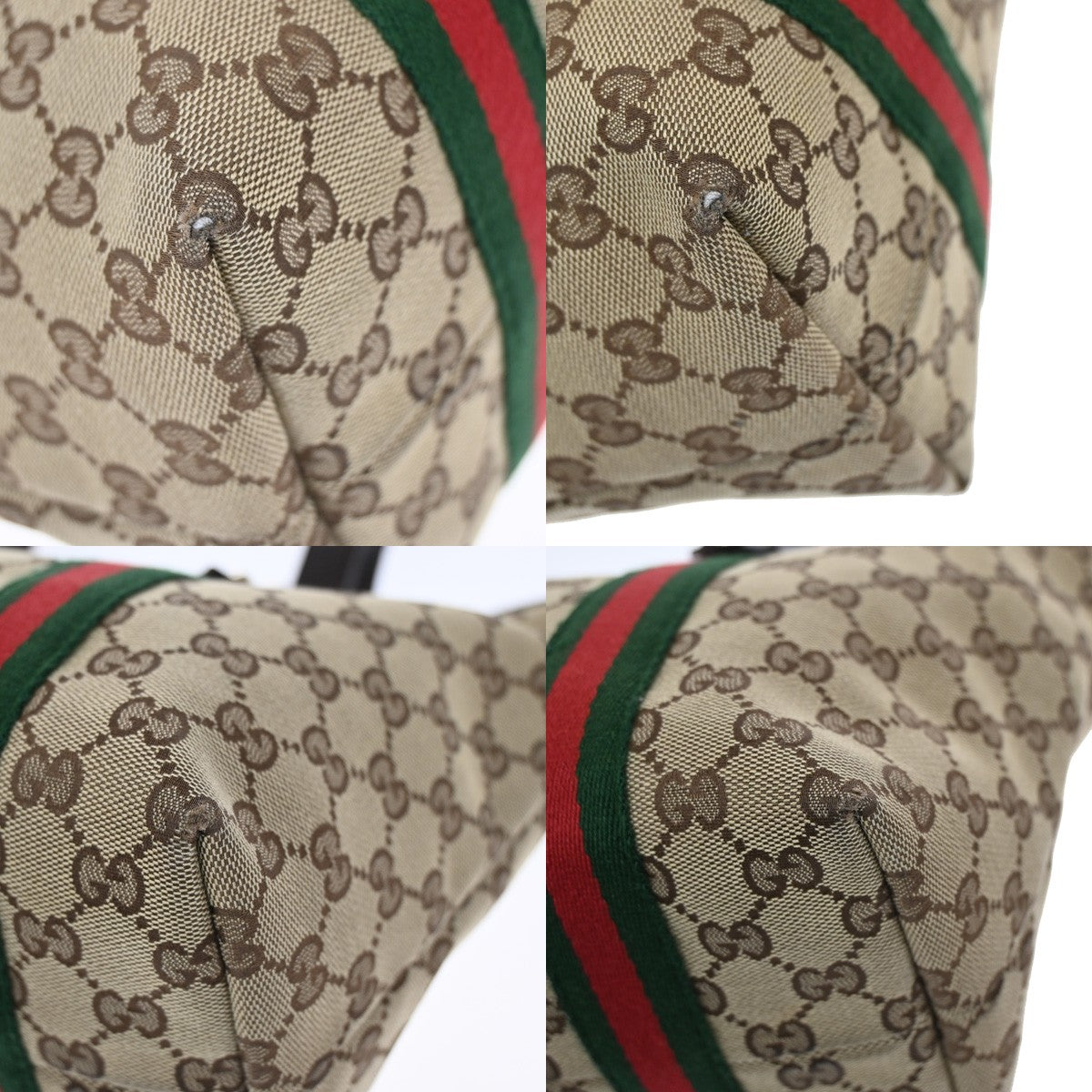 GUCCI Logo Sherry GG Pattern Shoulder Bag Canvas Leather Brown Italy 34YH198