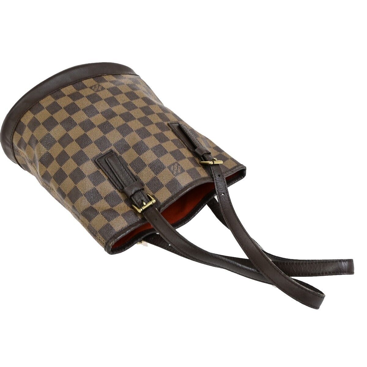 LOUIS VUITTON Marais Shoulder Bag Damier Ebene Leather Brown N42240 84EA283