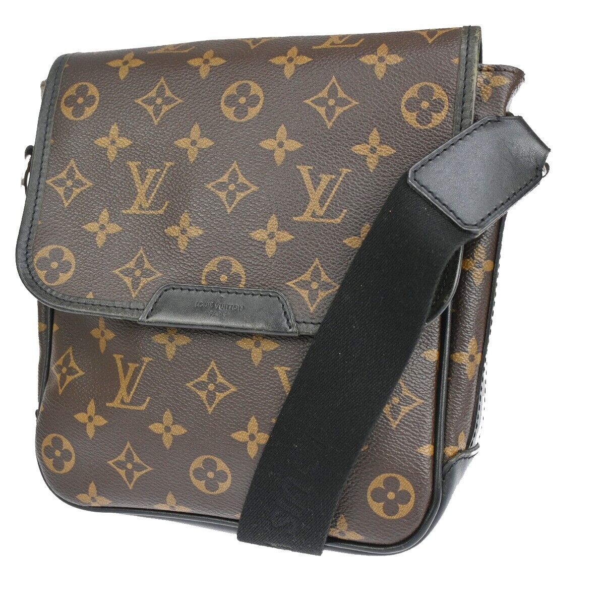 LOUIS VUITTON Bass PM Shoulder Bag Monogram Macassar Brown Black M56717 98YD576