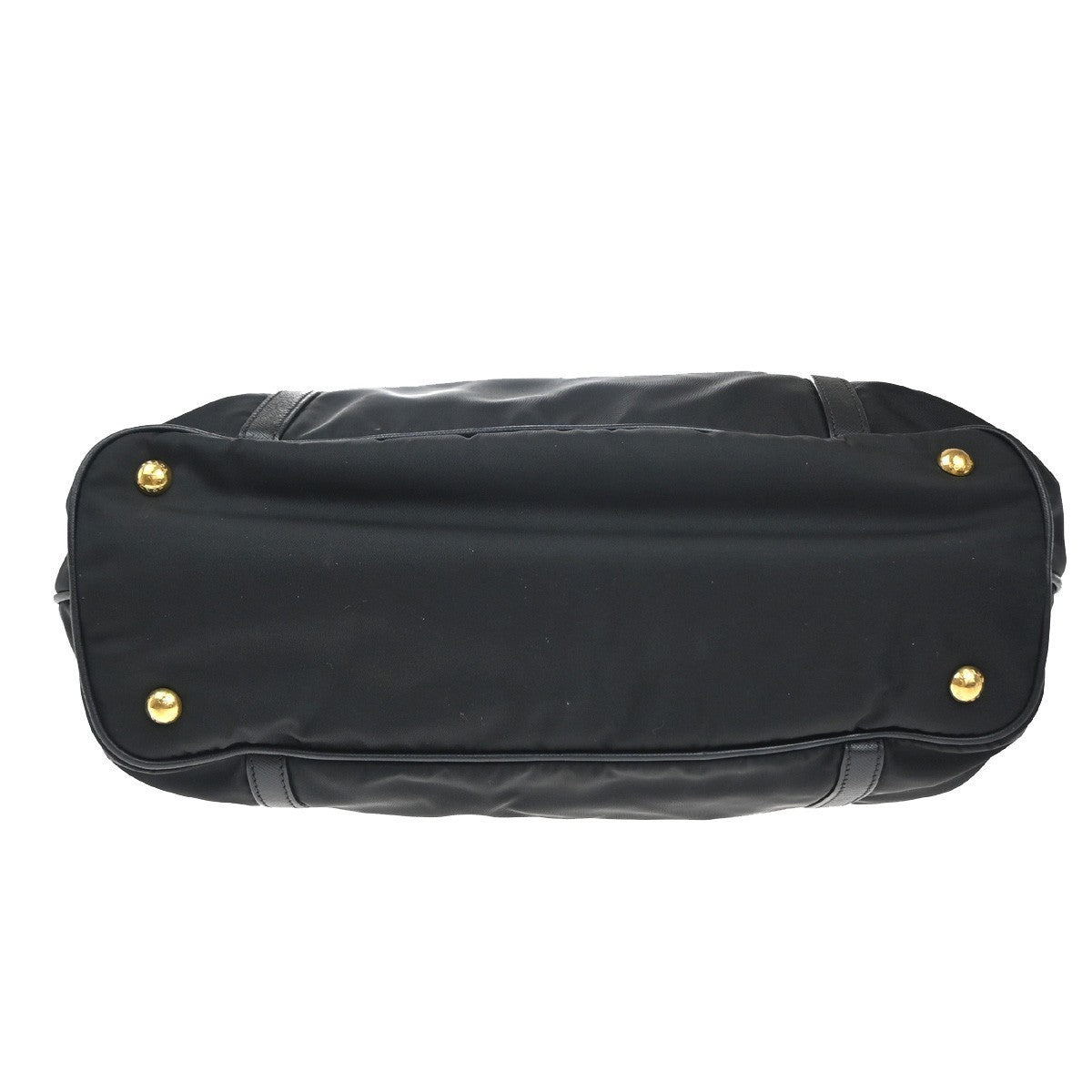 PRADA Logo Tessuto Saffiano Shoulder Bag Nylon Leather Black GHW 76KP488
