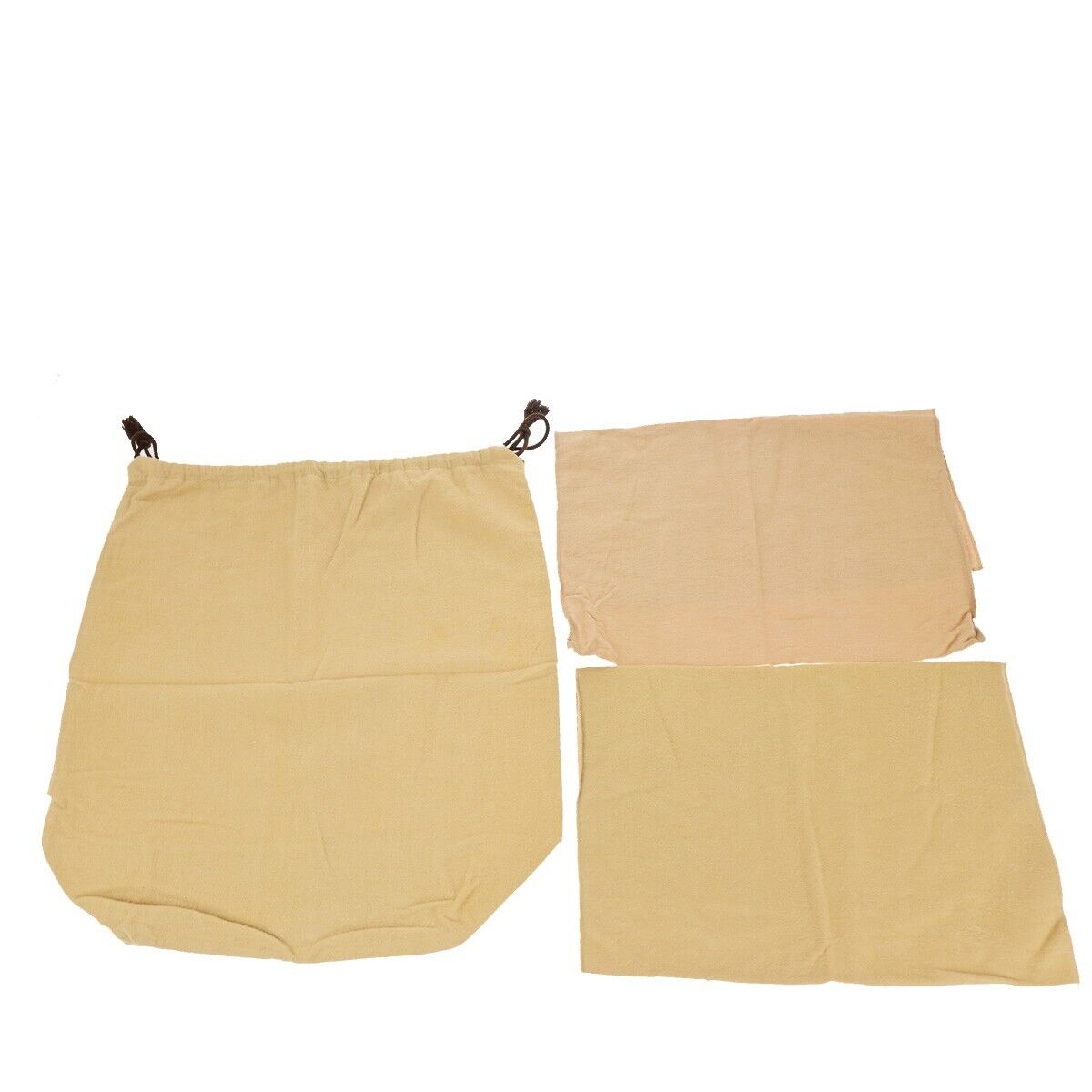 LOUIS VUITTON Logo 10 Set Dust Bag Drawstring Canvas Cotton Beige Brown 09YG349