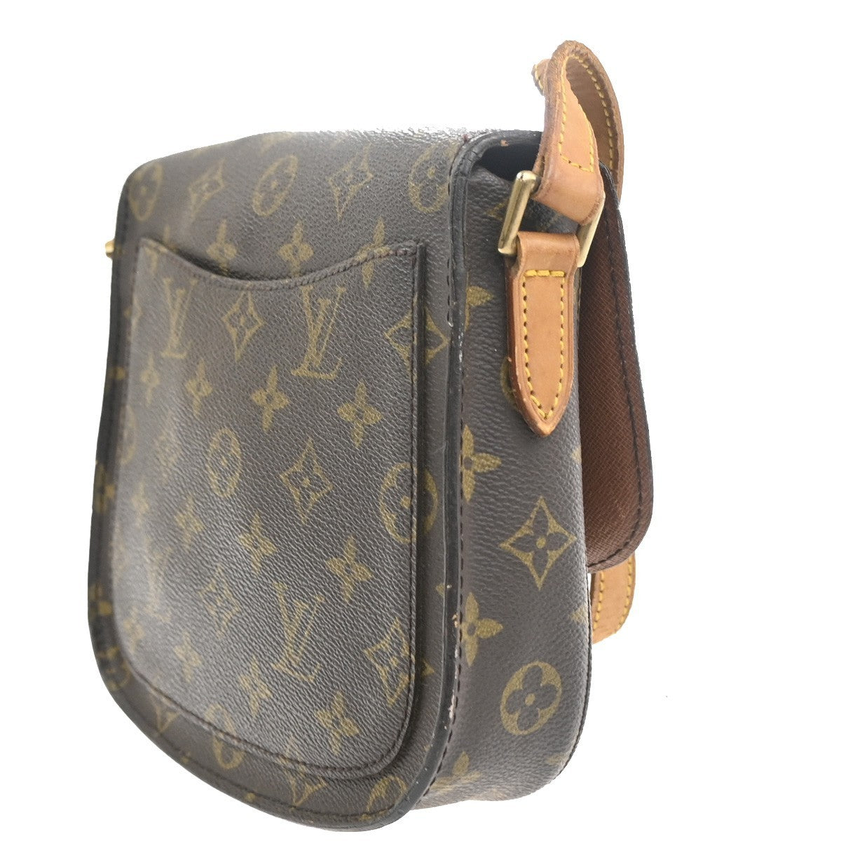 LOUIS VUITTON Saint Cloud MM Shoulder Bag Monogram Leather Brown M51243 34MA375