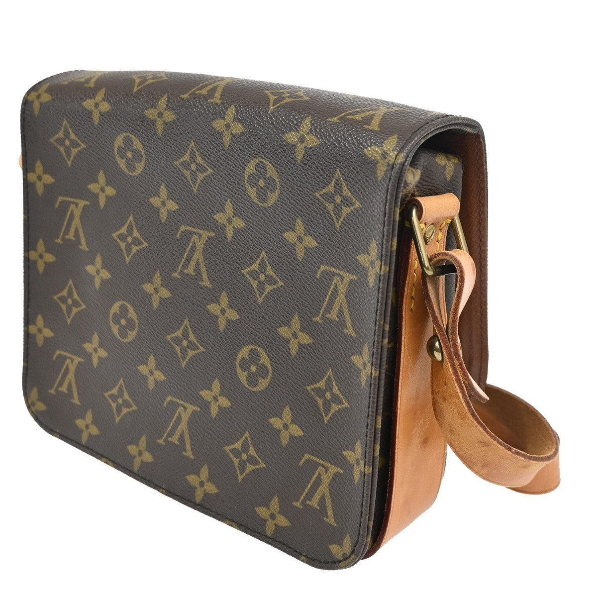 LOUIS VUITTON Cartouchiere MM Shoulder Bag Monogram Leather Brown M51253 84KC821