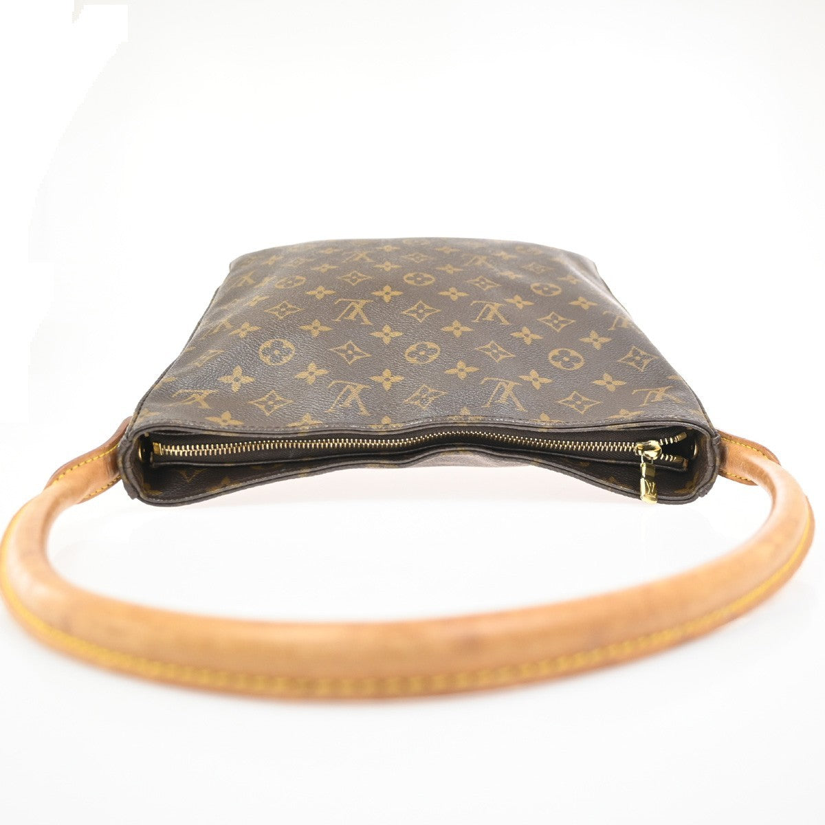 LOUIS VUITTON Logo Looping GM Shoulder Bag Monogram Leather Brown M51145 79ZA042