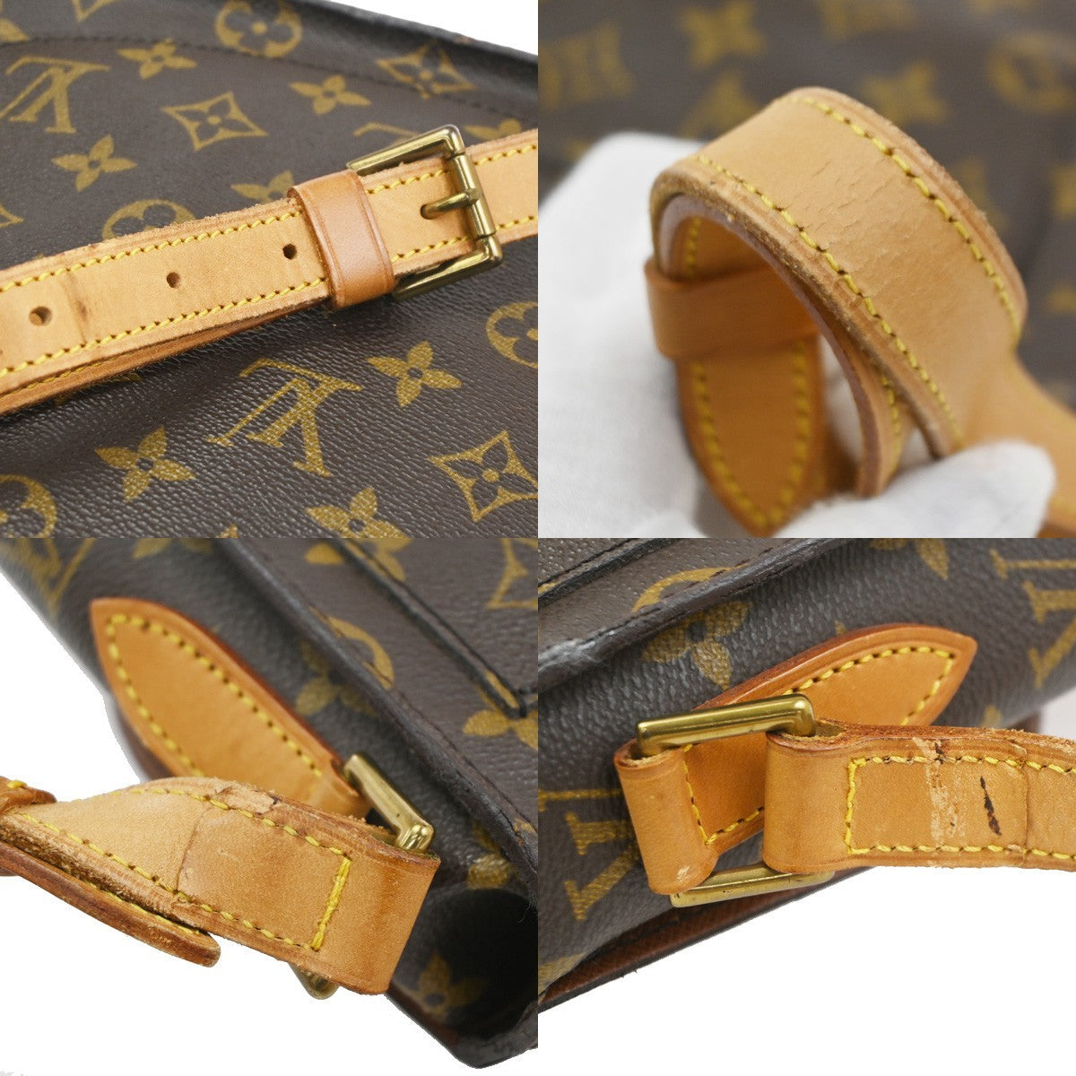 LOUIS VUITTON Saint Cloud GM Shoulder Bag Monogram Leather Brown M51242 86CB008