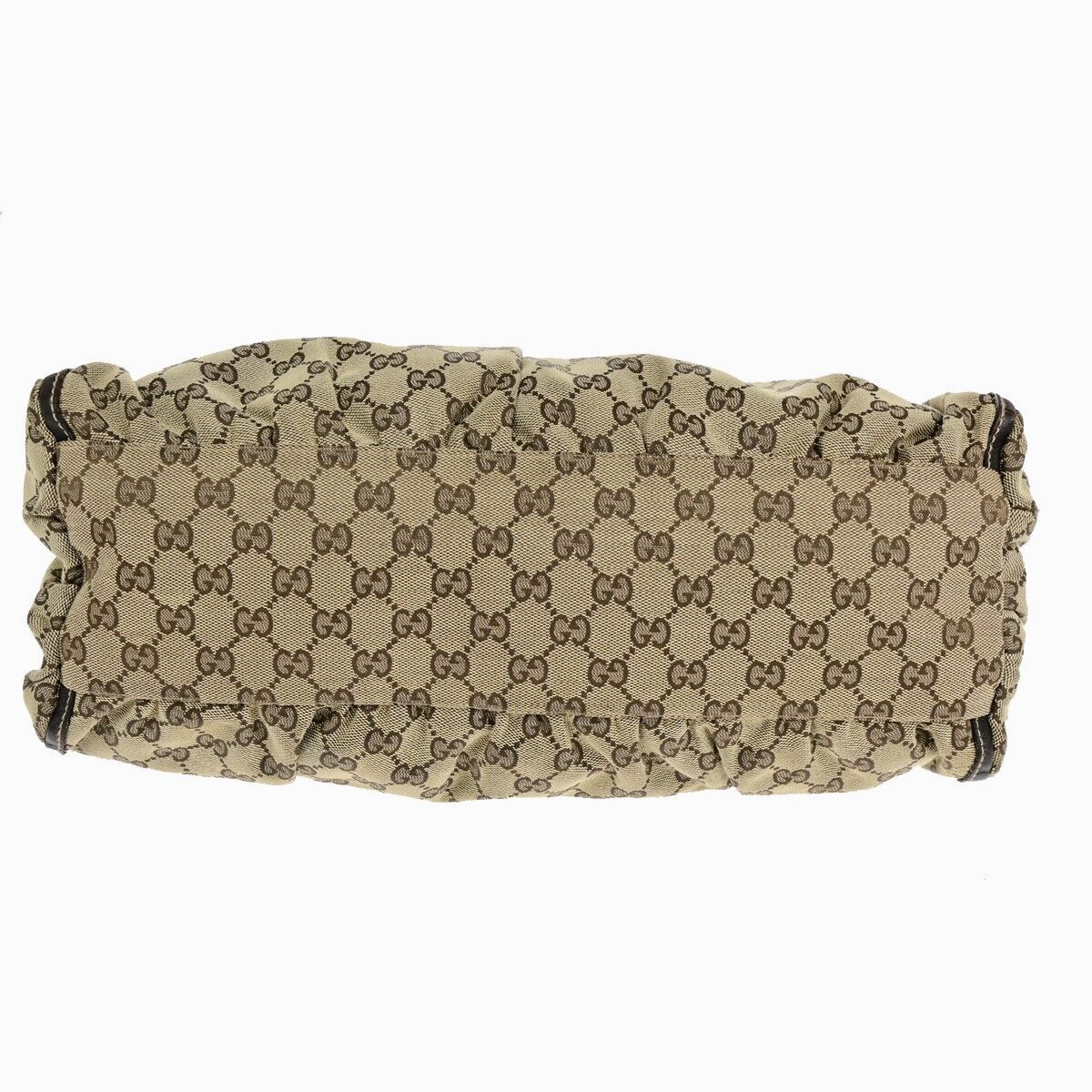 GUCCI GG Logo Abbey Shoulder Bag Canvas Leather Beige Brown Italy 32SJ138