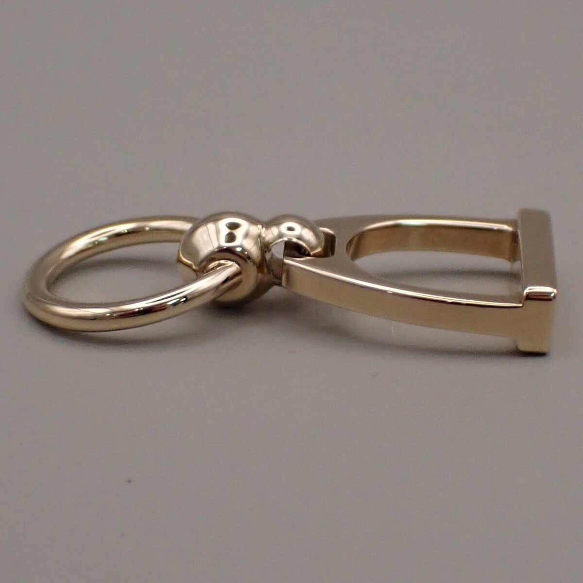 HERMES Logo Charms Etrier Twilly Ring Palladium Plated brass Italy 69RL133