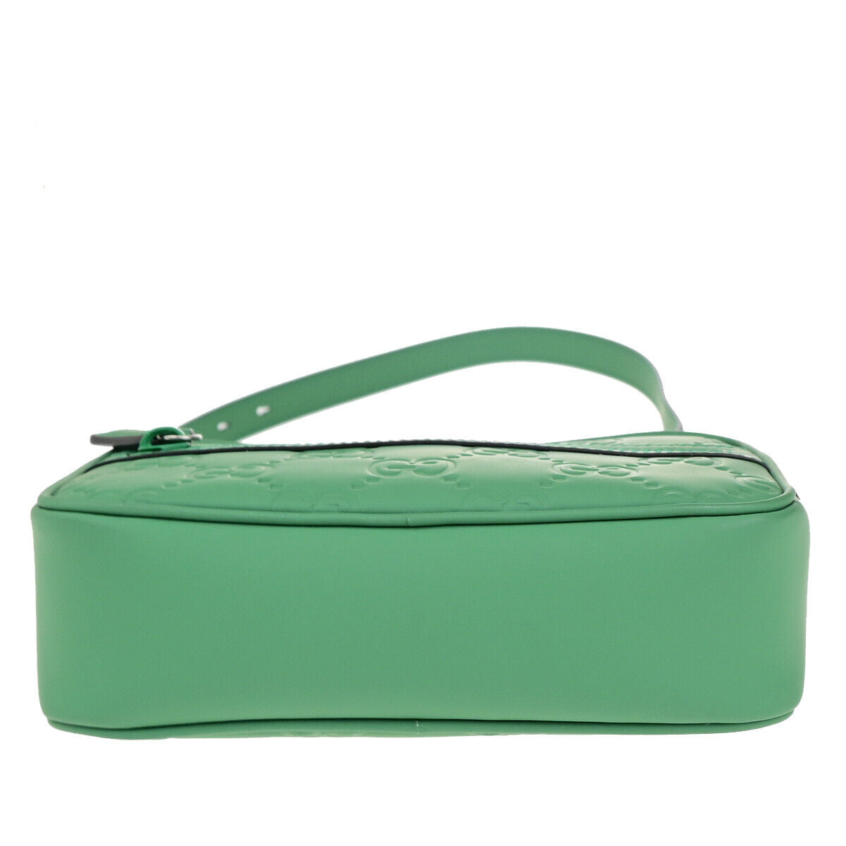GUCCI Logo GG Rubber Effect Leather Mini Shoulder Bag Green Italy 602RK729