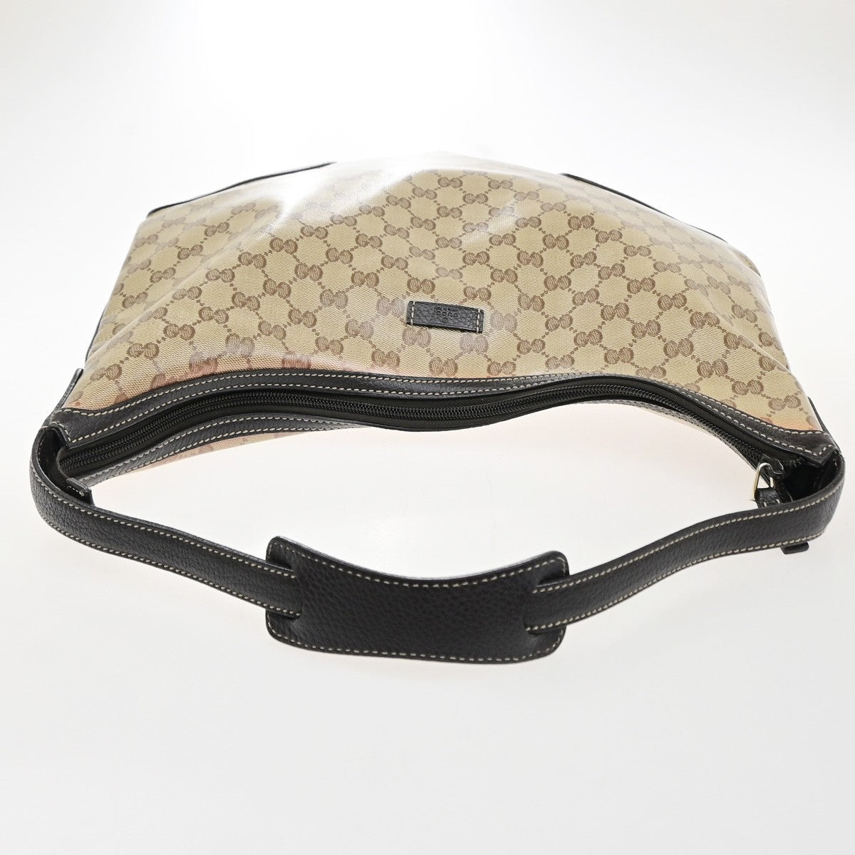 GUCCI Logo GG Crystal Sherry Shoulder Bag PVC Leather Brown GHW Italy 87MA714