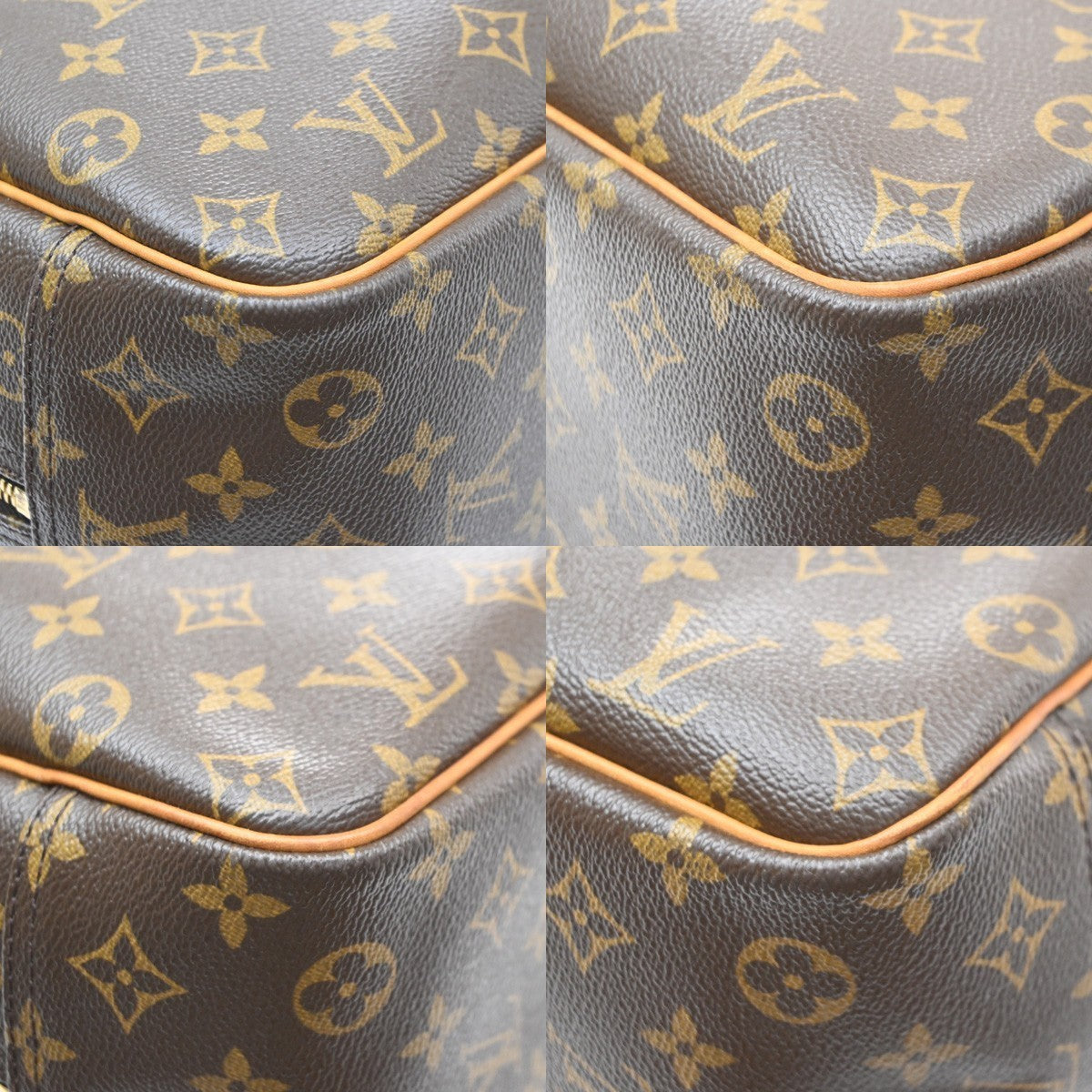 LOUIS VUITTON LV Logo Deauville Hand Bag Monogram Leather Brown M47270 70SA162