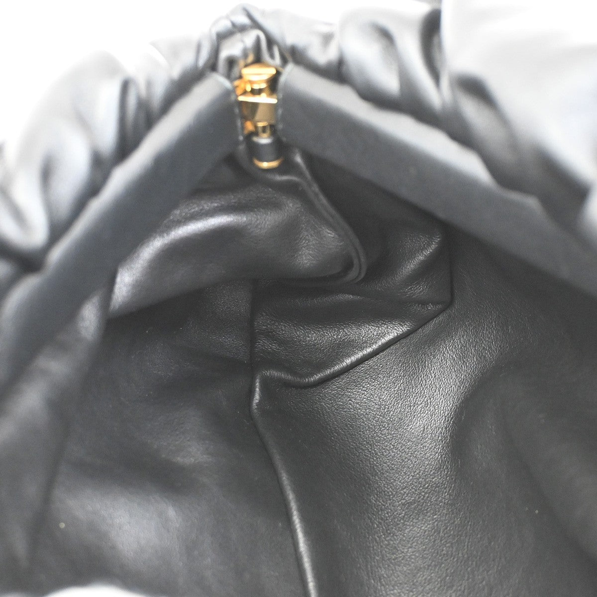 BOTTEGA VENETA The Chain Pouch Shoulder Bag Leather Black GHW Italy 50RL651