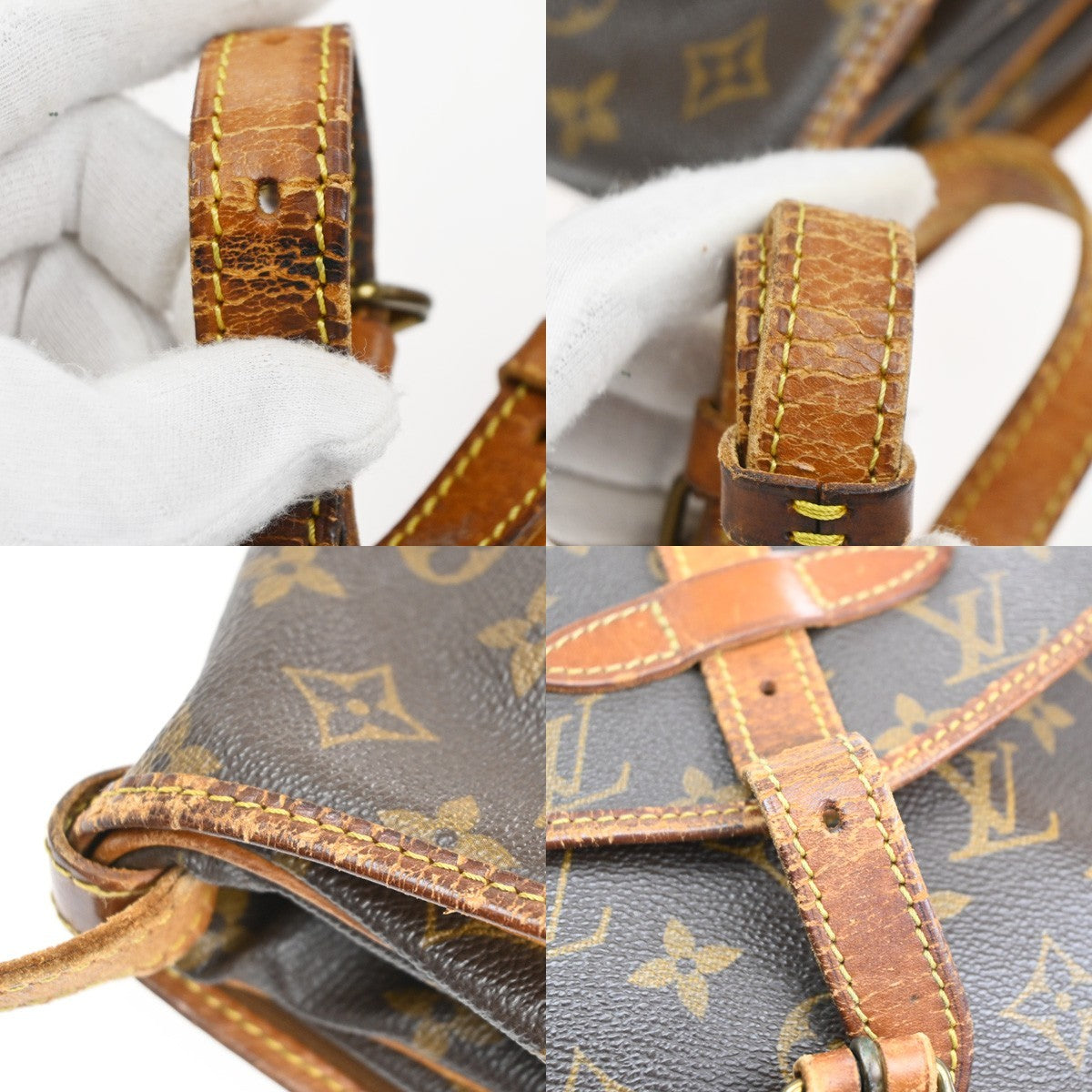 LOUIS VUITTON Logo Saumur 30 Shoulder Bag Monogram Leather BN M42256 61CA940