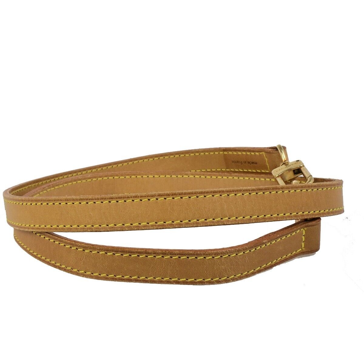 LOUIS VUITTON Logo Shoulder Strap Leather Brown Gold Bag Accessory 67FB297
