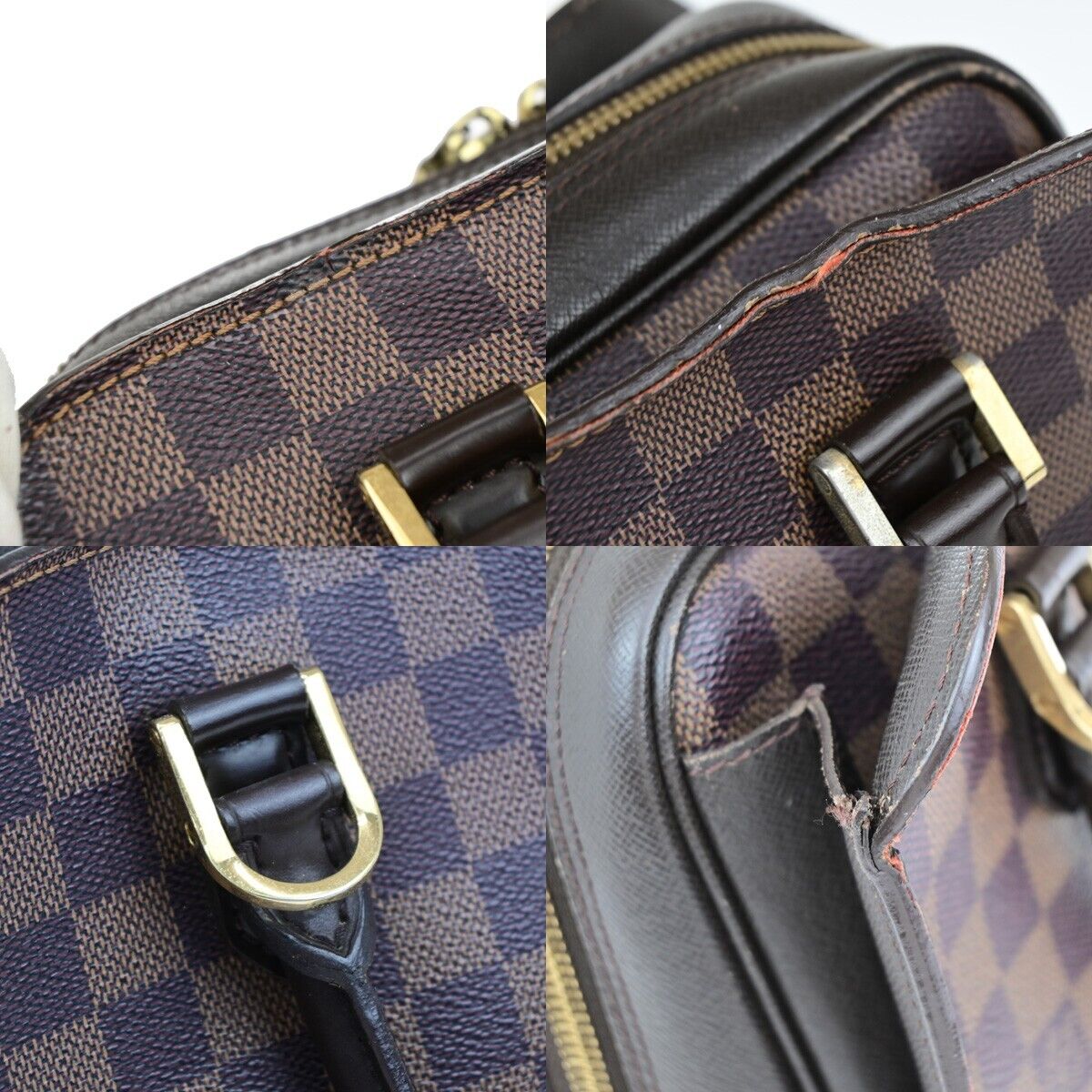 LOUIS VUITTON Triana Hand Bag Damier Ebene Leather Brown France N51155 35EB139