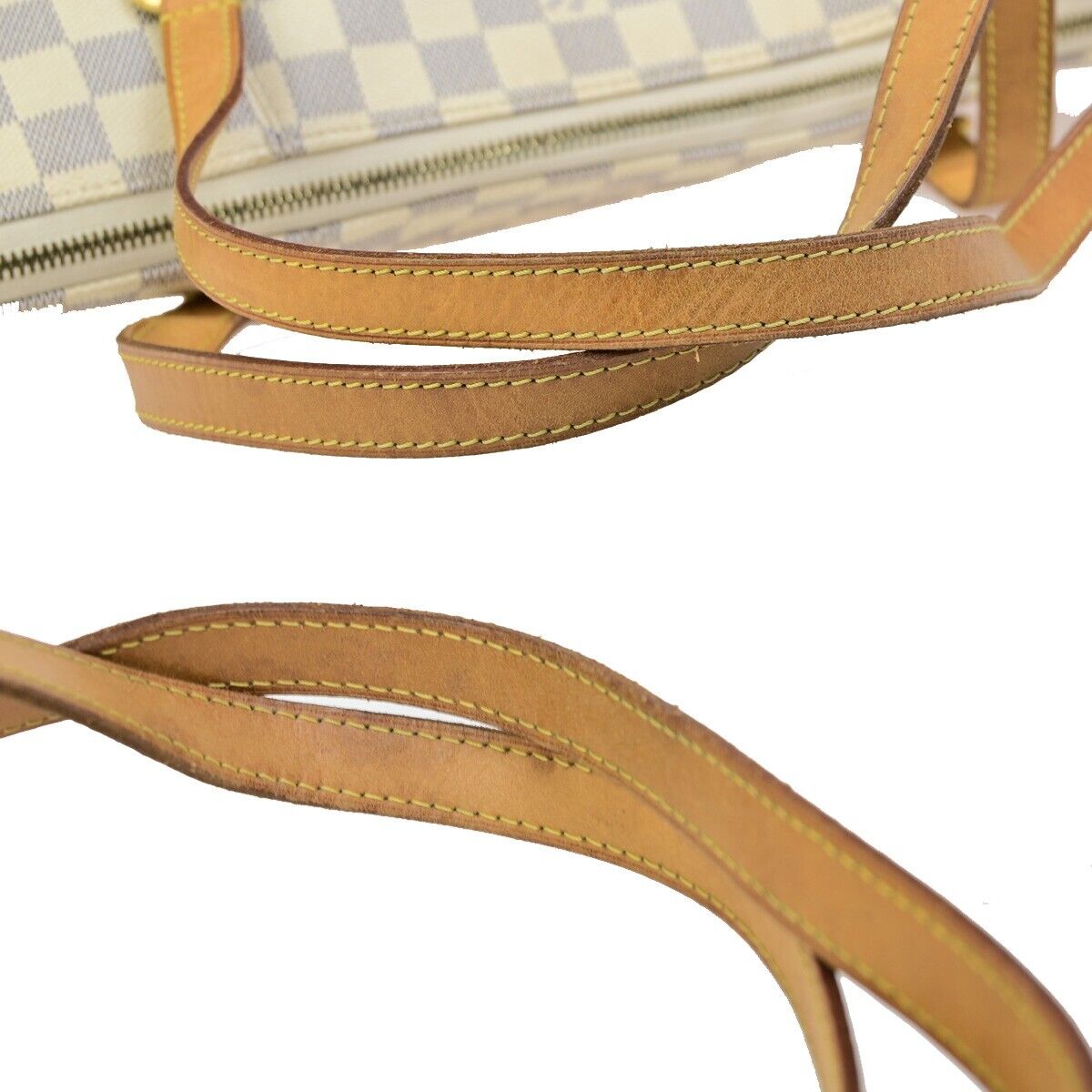 LOUIS VUITTON Totally MM Shoulder Bag Damier Azur Leather White N51262 18ED217