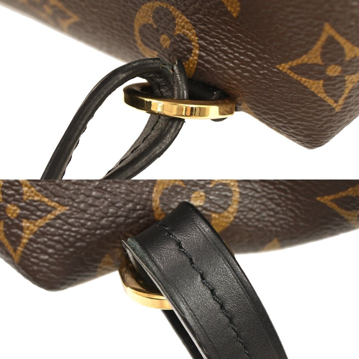 LOUIS VUITTON Montsouris PM Backpack Bag Monogram Leather Brown M45515 321RH692