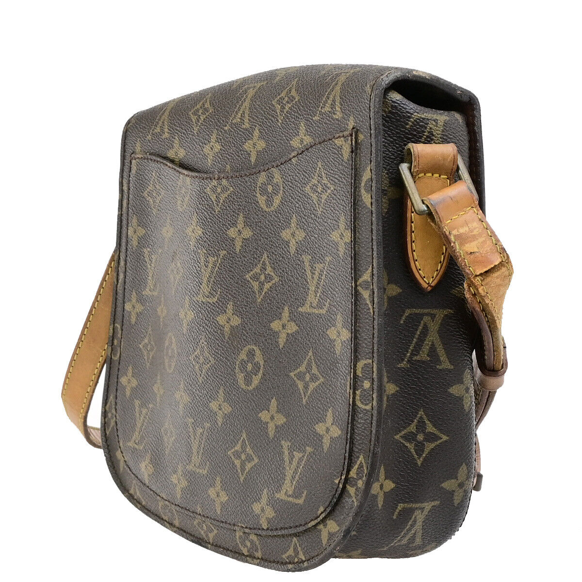 LOUIS VUITTON Saint Cloud GM Shoulder Bag Monogram Leather Brown M51242 64YG538