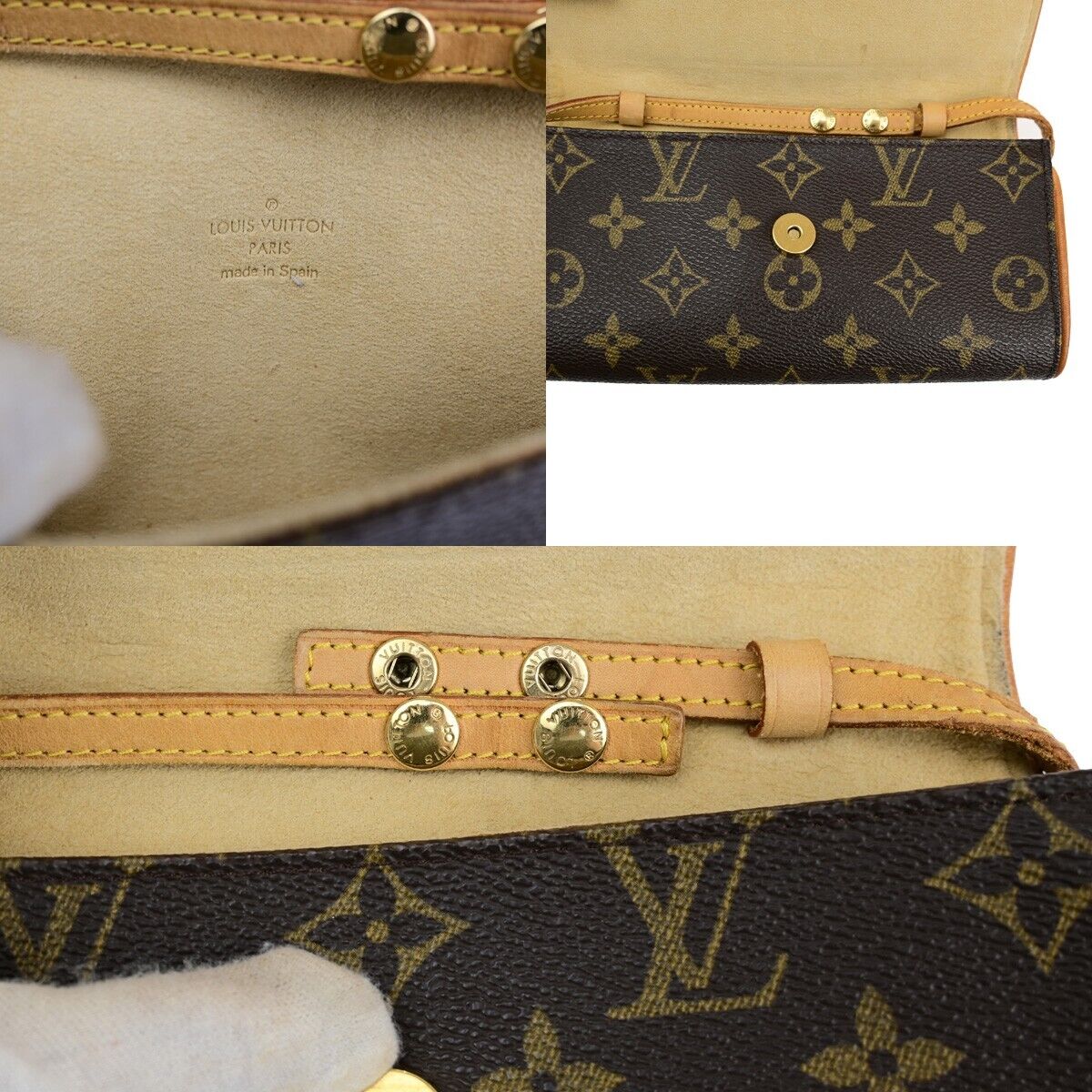 LOUIS VUITTON Pochette Twin PM 2Way Shoulder Clutch Bag Monogram M51854 30EC225
