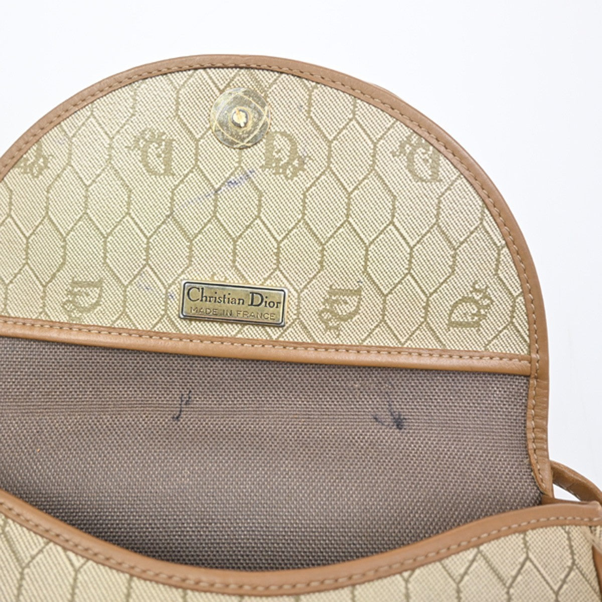 CHRISTAIAN DIOR Honeycomb Shoulder Bag PVC Leather BE GHW France 30MA278