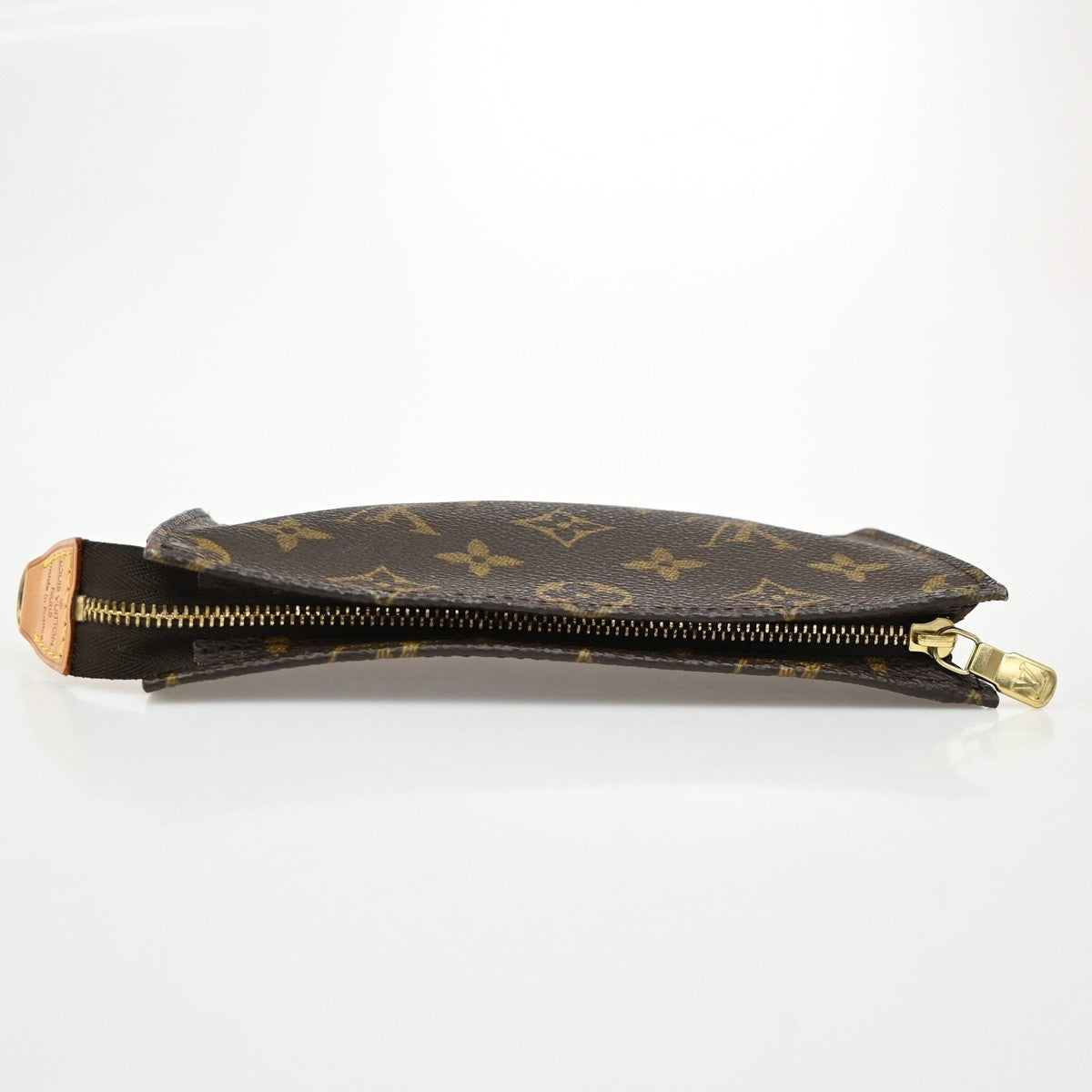 LOUIS VUITTON Logo BUCKET PM Pouch Bag Monogram Leather Brown France 04KP160