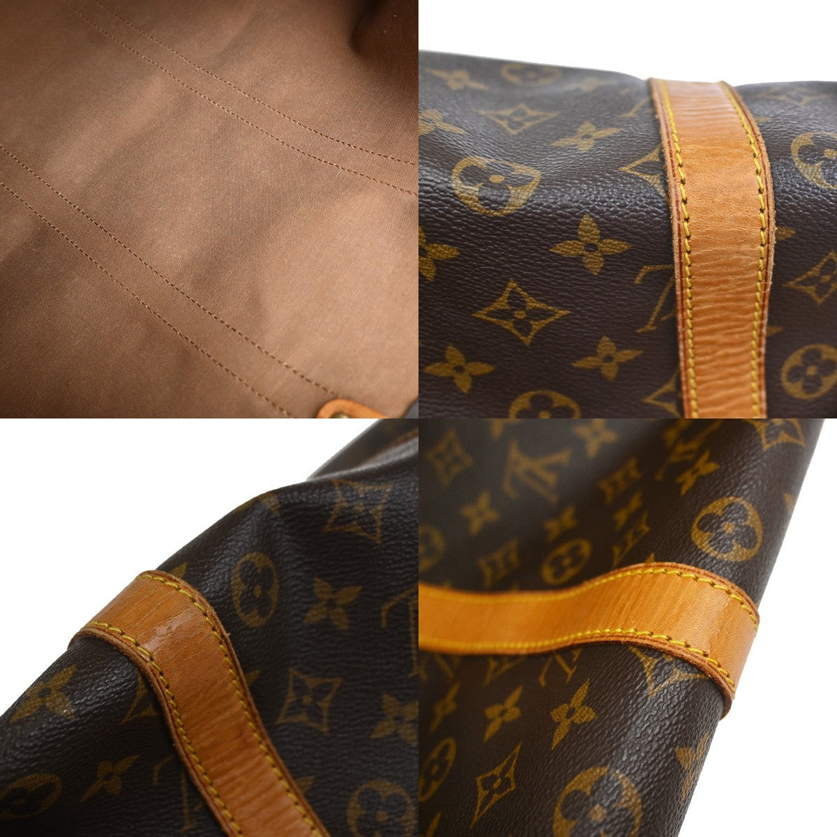 LOUIS VUITTON Keepall 55 Travel Hand Bag Monogram Leather Brown M41424 77YJ053