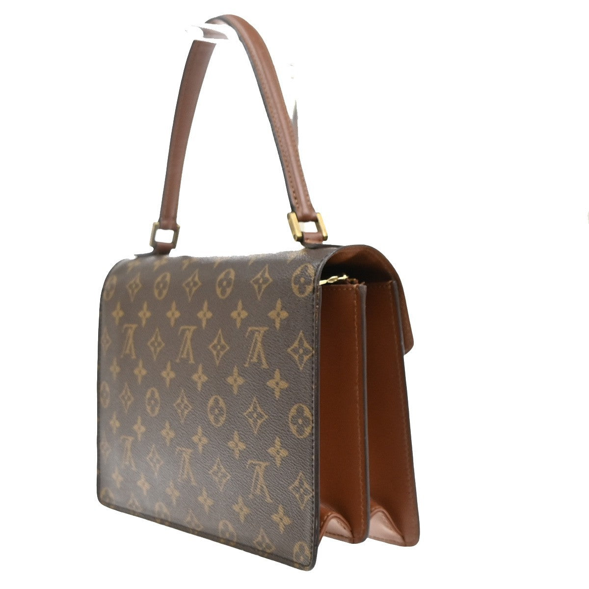 LOUIS VUITTON Concorde Hand Bag Monogram Leather Brown France M51190 82MA626