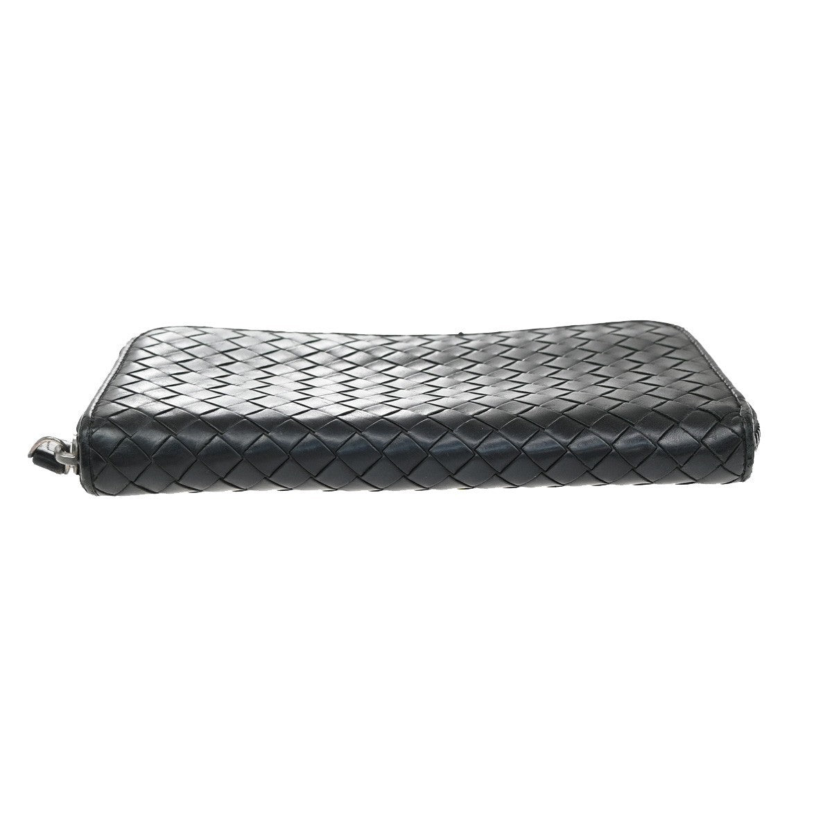 BOTTEGA VENETA Intrecciato Long Zipper Around Wallet Leather Black 67KP150