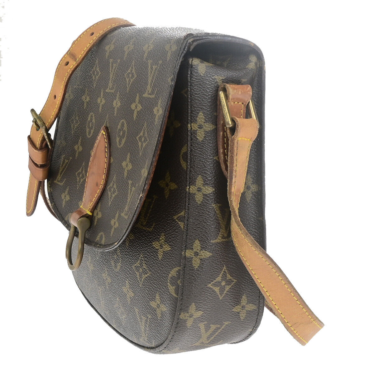 LOUIS VUITTON Saint Cloud GM Shoulder Bag Monogram Leather Brown M51242 30YF362
