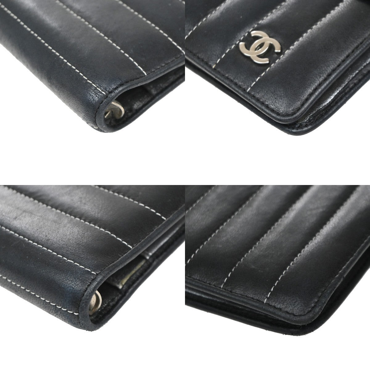 CHANEL Mademoiselle Agenda Day Planner Notebook Cover Leather Black SHW 60EG116