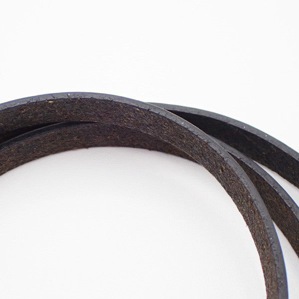 HERMES Api 3 Triple Tour Long Bracelet SHW Leather Sliver Black 64RL493