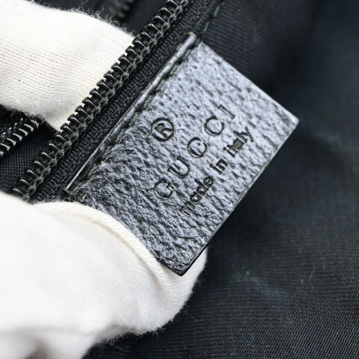 GUCCI Logo GG Pattern Sherry Shoulder Bag Canvas Leather Black Italy 76ED913