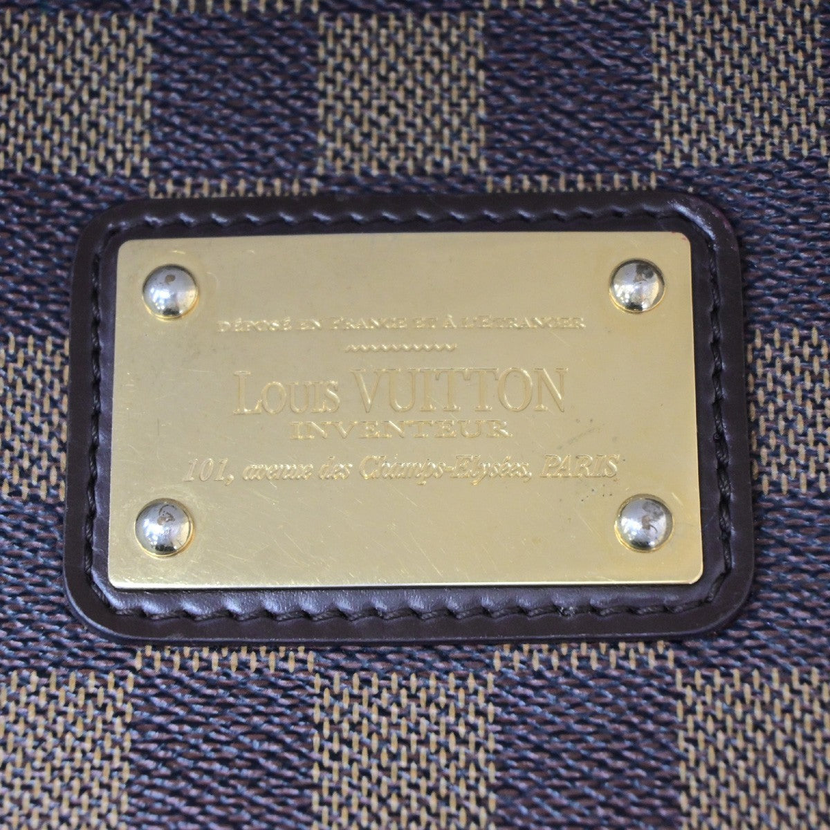 LOUIS VUITTON Eva Chain Shoulder Bag Damier Ebene Leather Brown N55213 601MA693