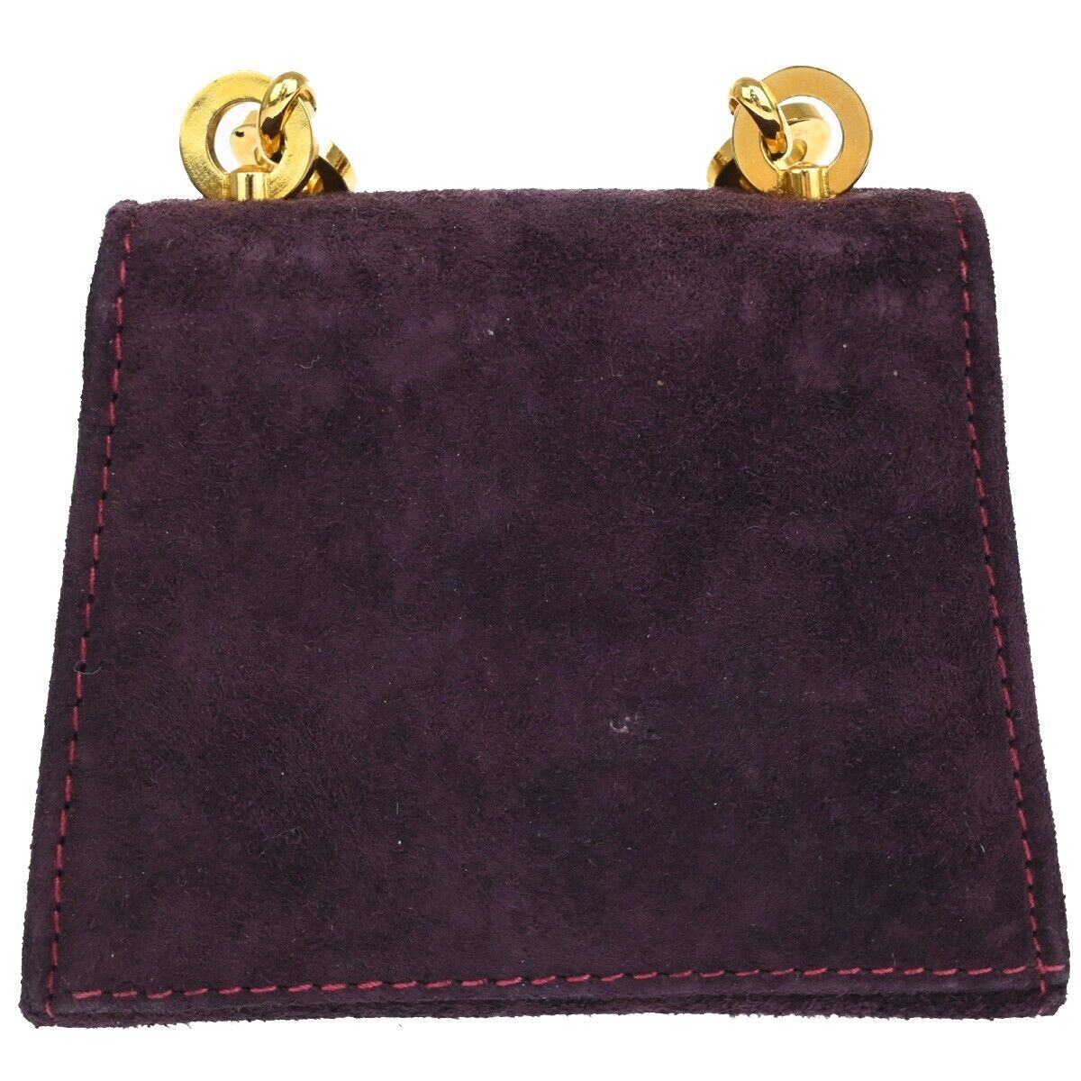 SALVATORE FERRAGAMO Gancini Mini Chain Shoulder Bag Suede Leather Purple 80EA650