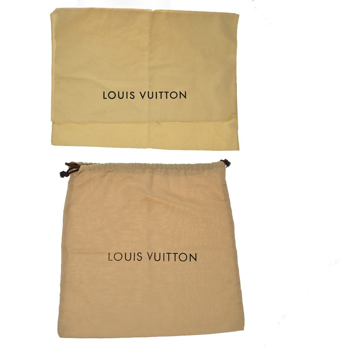 LOUIS VUITTON Logo 10 Set Dust Bag Drawstring Canvas Cotton Beige Brown 09KP246