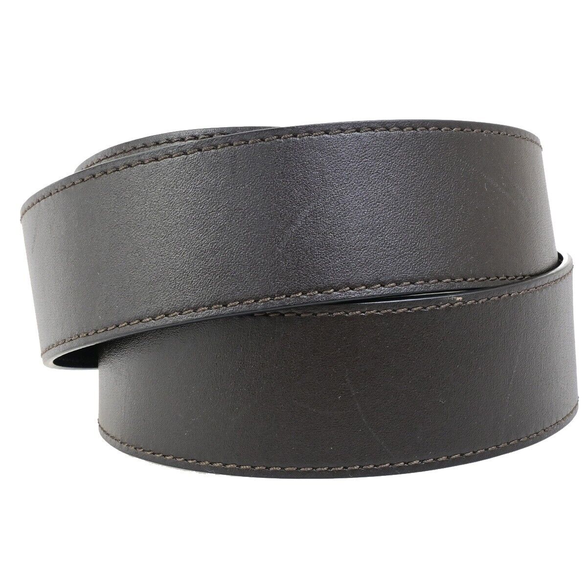 LOUIS VUITTON Ceinture Initiales Belt Leather Brown 85/34 Spain M9887 33FB327
