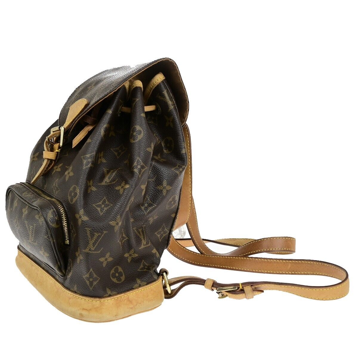 LOUIS VUITTON Montsouris MM Backpack Bag Monogram Leather Brown M51136 11EB703