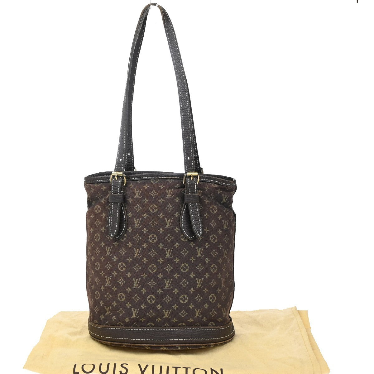 LOUIS VUITTON BUCKET PM Shoulder Tote Bag Monogram Mini Lin Brown M95226 67KP103