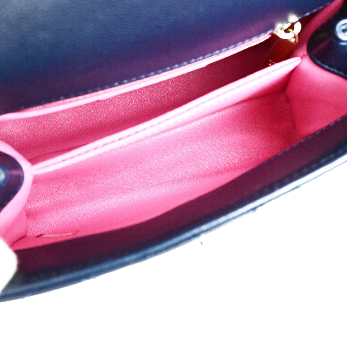 CHANEL CC XXS Matelasse Top Handle 2Way Chain Shoulder Bag Leather BE 793RK696