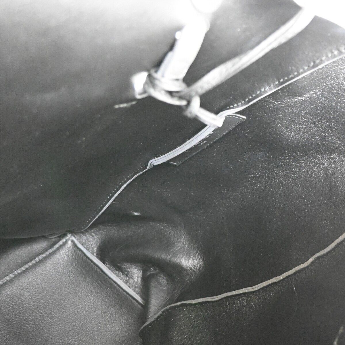 BALENCIAGA Logo Tote Bag Shoulder Bag Leather Gray White Italy 34SH327