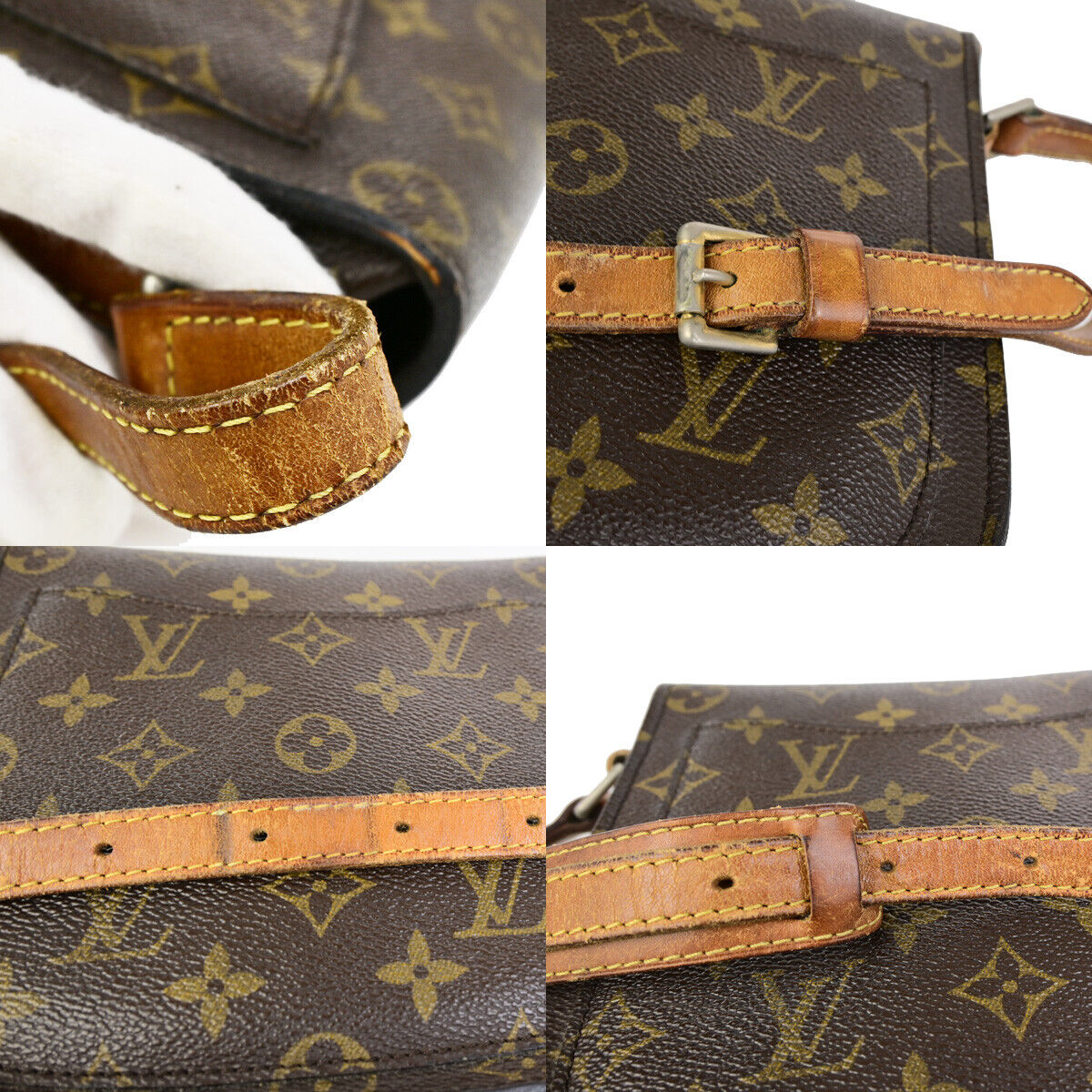 LOUIS VUITTON Saint Cloud MM Shoulder Bag Monogram Leather Brown M51243 62SJ498
