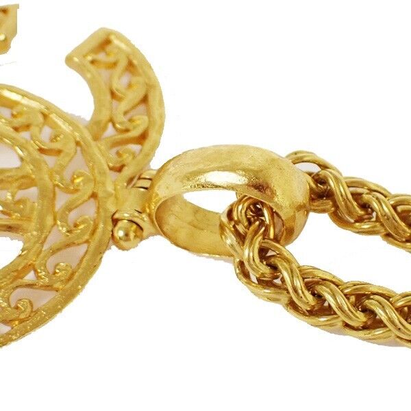 CHANEL CC Logo Chain Long Pendant Necklace 95A Gold Accessory Vinatge 636RJ024