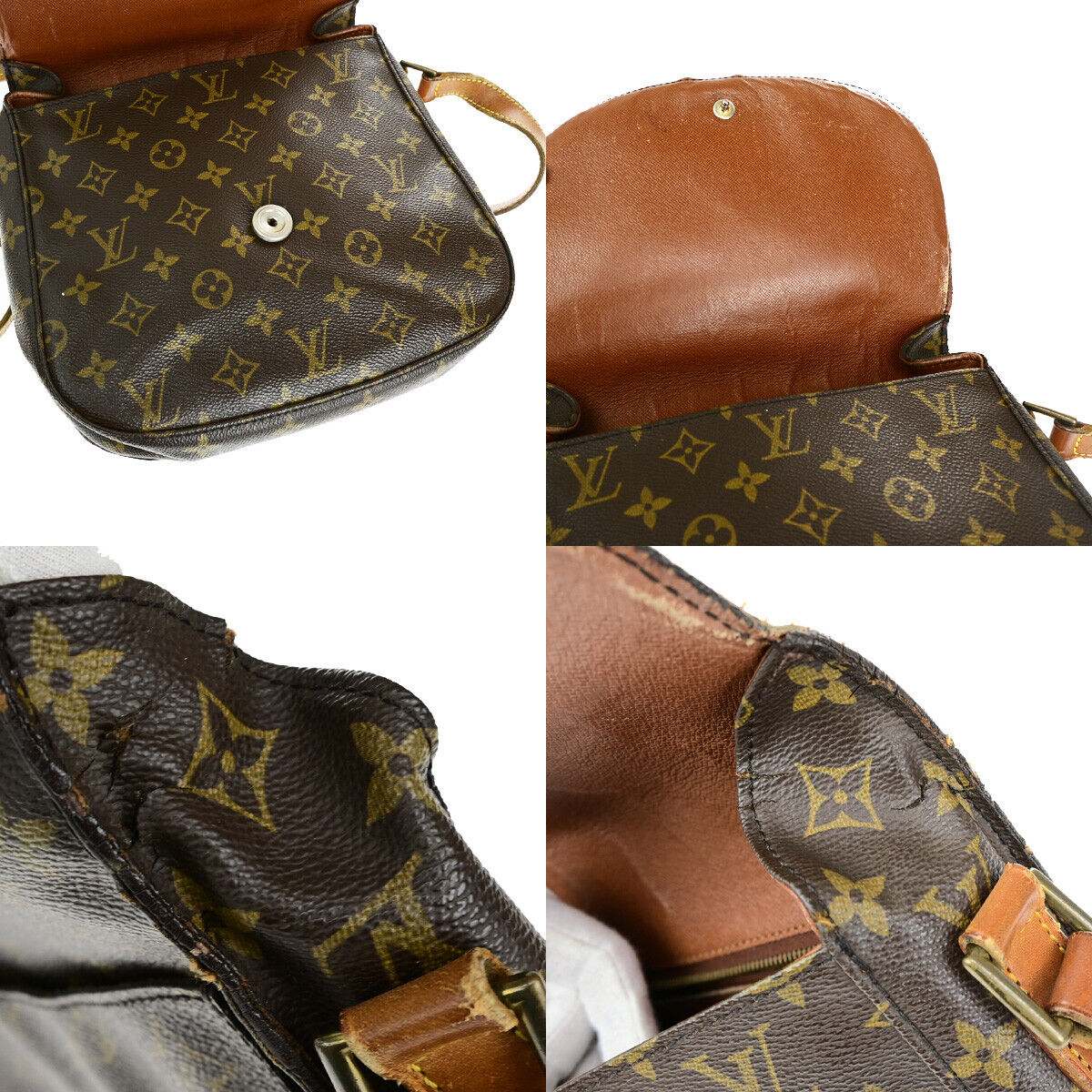 LOUIS VUITTON Saint Cloud GM Shoulder Bag Monogram Leather Brown M51242 69YG707