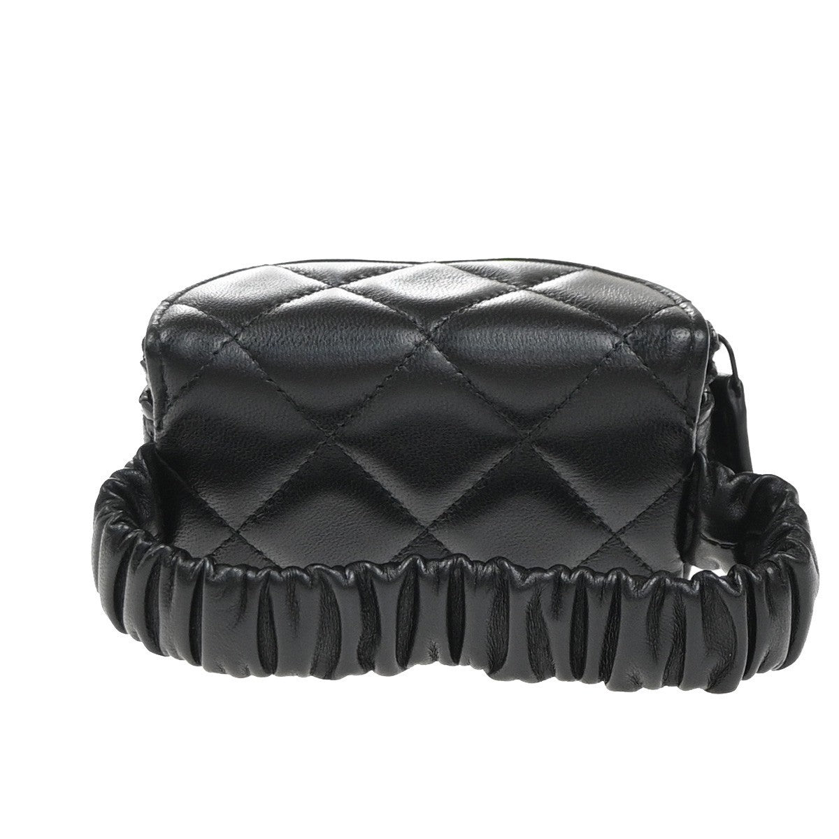 CHANEL CC Mini Matelasse Wrist Coin Case Pouch Bag Leather Black GHW 53RP059