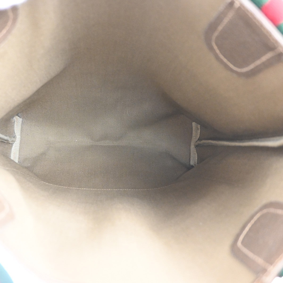 GUCCI Logo GG Sherry Line Shoulder Tote Hand Bag PVC Leather Beige Italy 61MA457