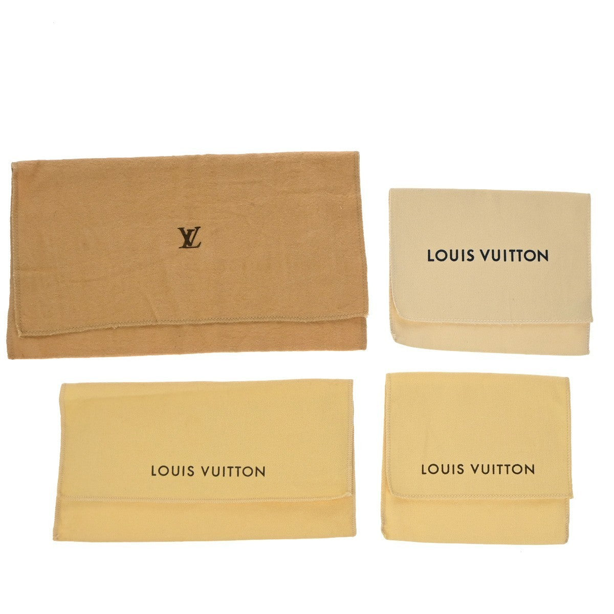 LOUIS VUITTON Logo 10 Set Dust Bag Drawstring Canvas Cotton Beige Brown 09KP308