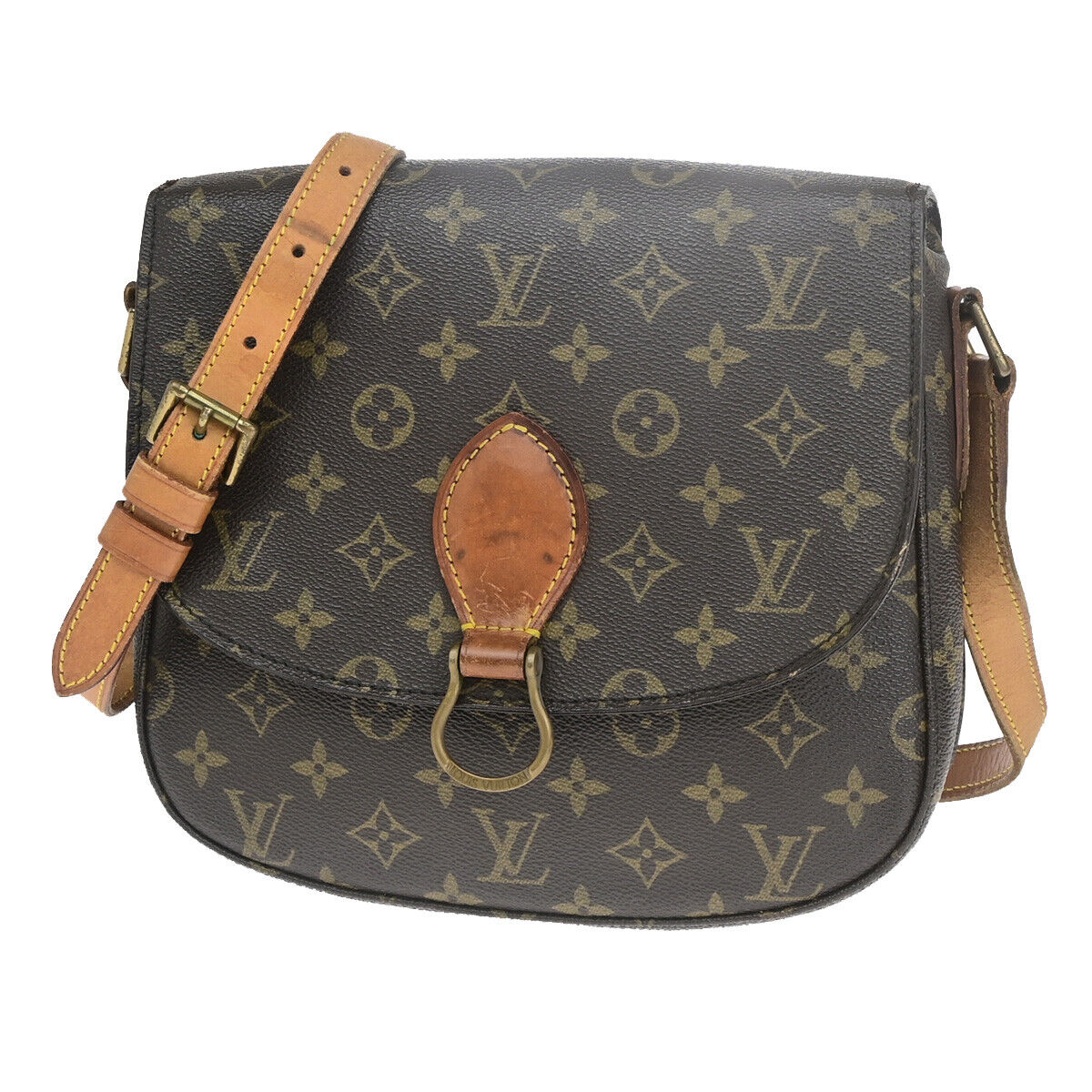 LOUIS VUITTON Saint Cloud GM Shoulder Bag Monogram Leather Brown M51242 30YF362