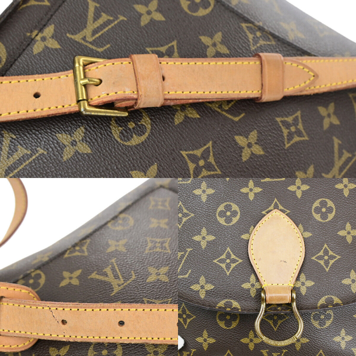 LOUIS VUITTON Saint Cloud GM Shoulder Bag Monogram Leather Brown M51242 87YG518