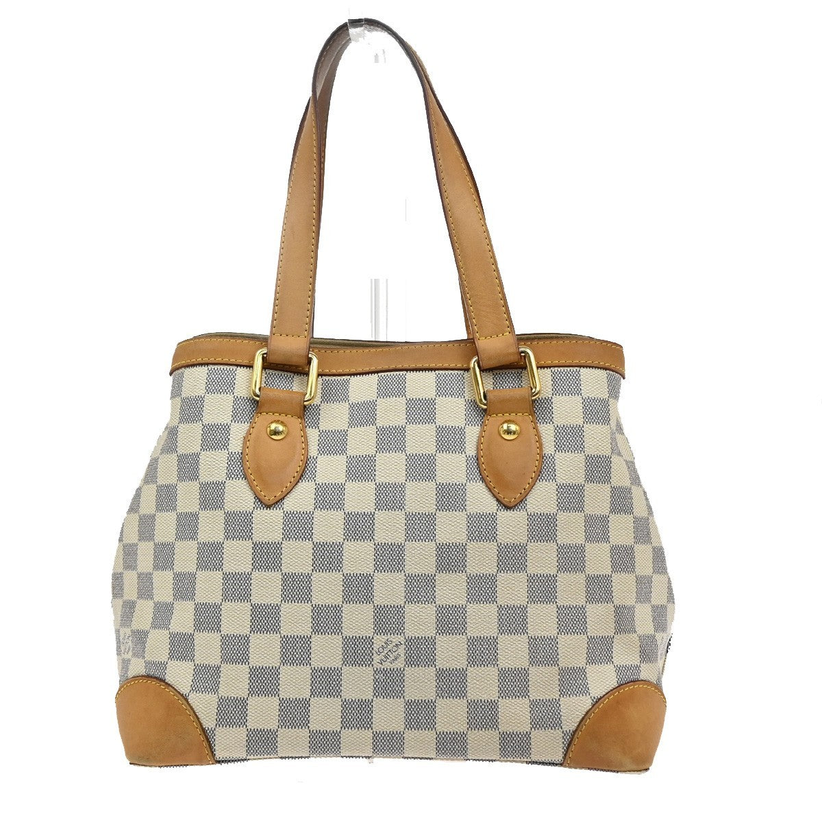 LOUIS VUITTON Hampstead PM Shoulder Bag Damier Azur Leather White N51207 75AA082