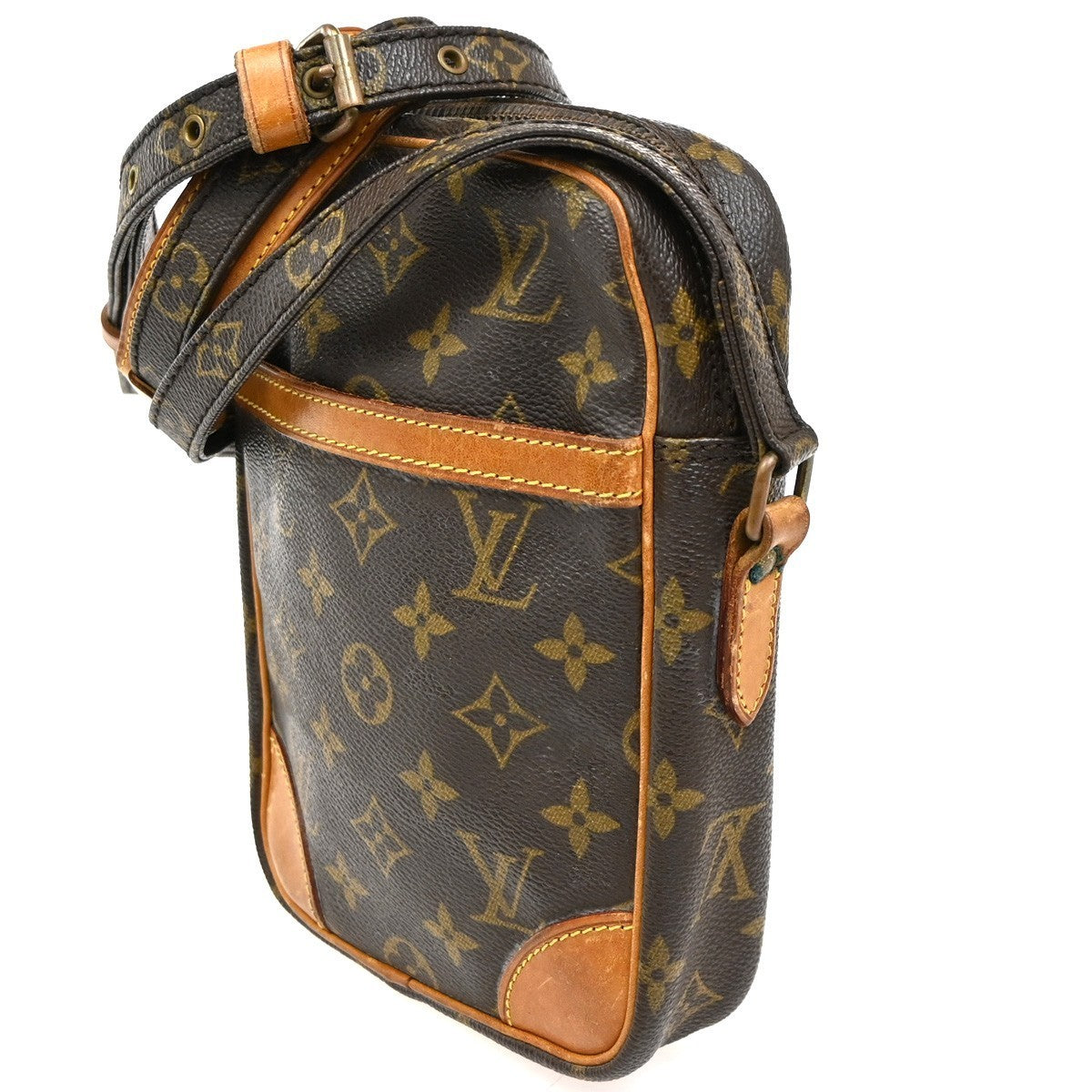 LOUIS VUITTON Danube Shoulder Bag Monogram Leather Brown France M45266 38CA492